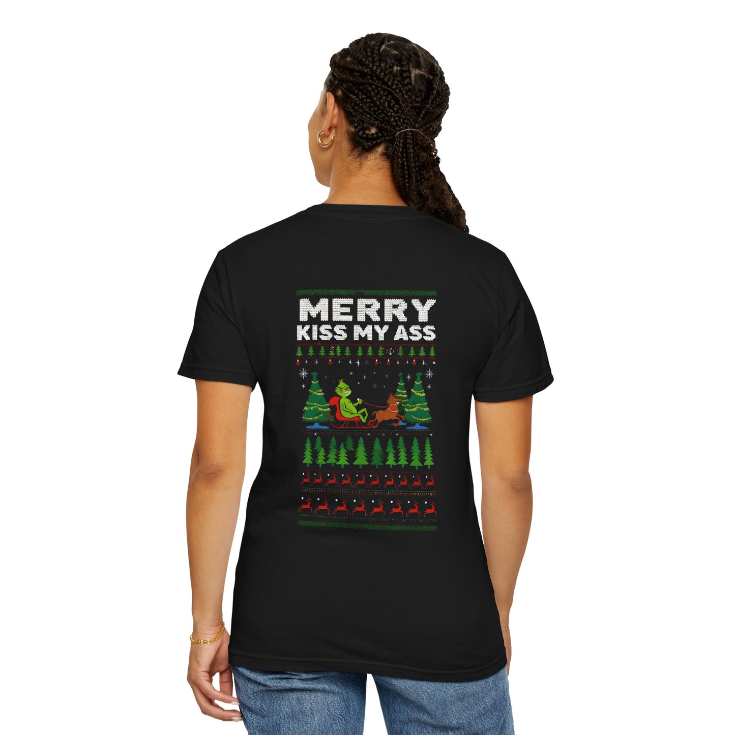 Funny Christmas T-Shirt, Holiday Apparel, Gift for Him/Her, Unisex Graphic Tee, Festive Humor Shirt, Merry Kiss My Ass