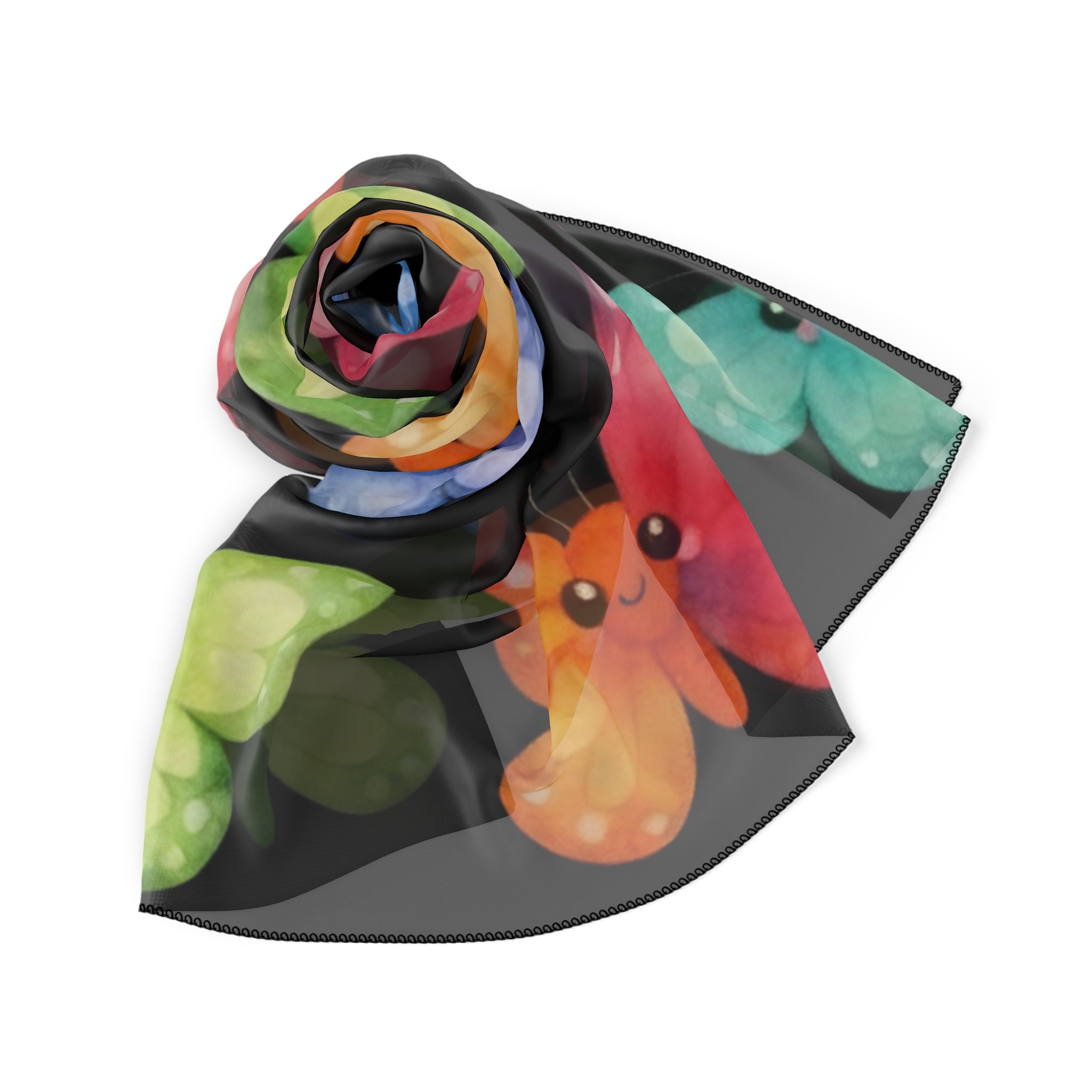 Cute Butterflies Silk-Look Scarf — Cheeky Butterfly Print