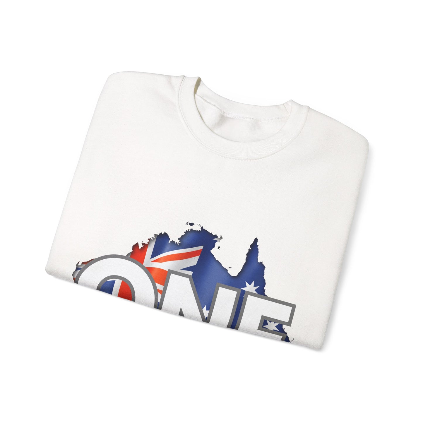 Australia ONE Flag Crewneck Unity Sweatshirt – Patriotic Aussie Map Design