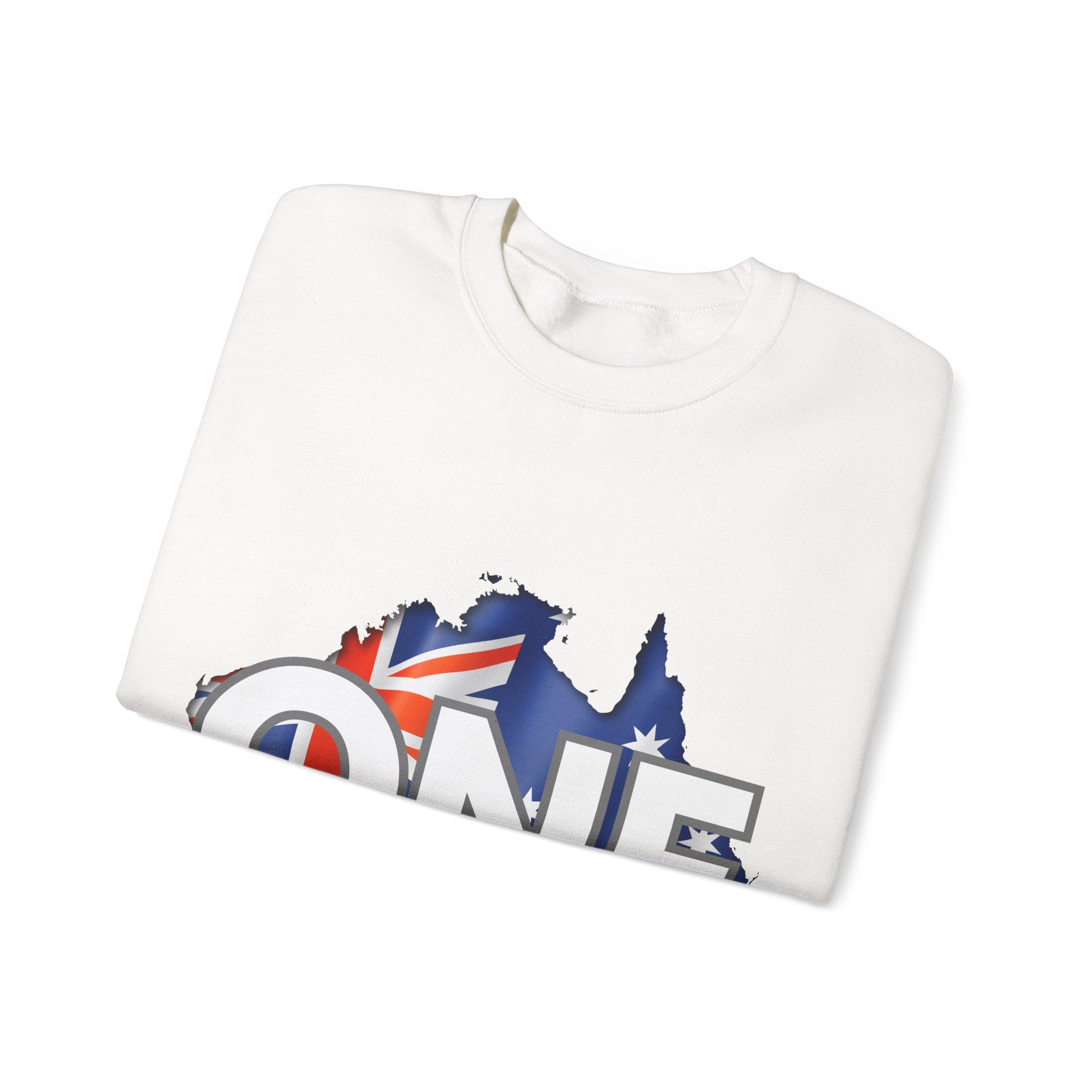 Australia ONE Flag Crewneck Unity Sweatshirt – Patriotic Aussie Map Design