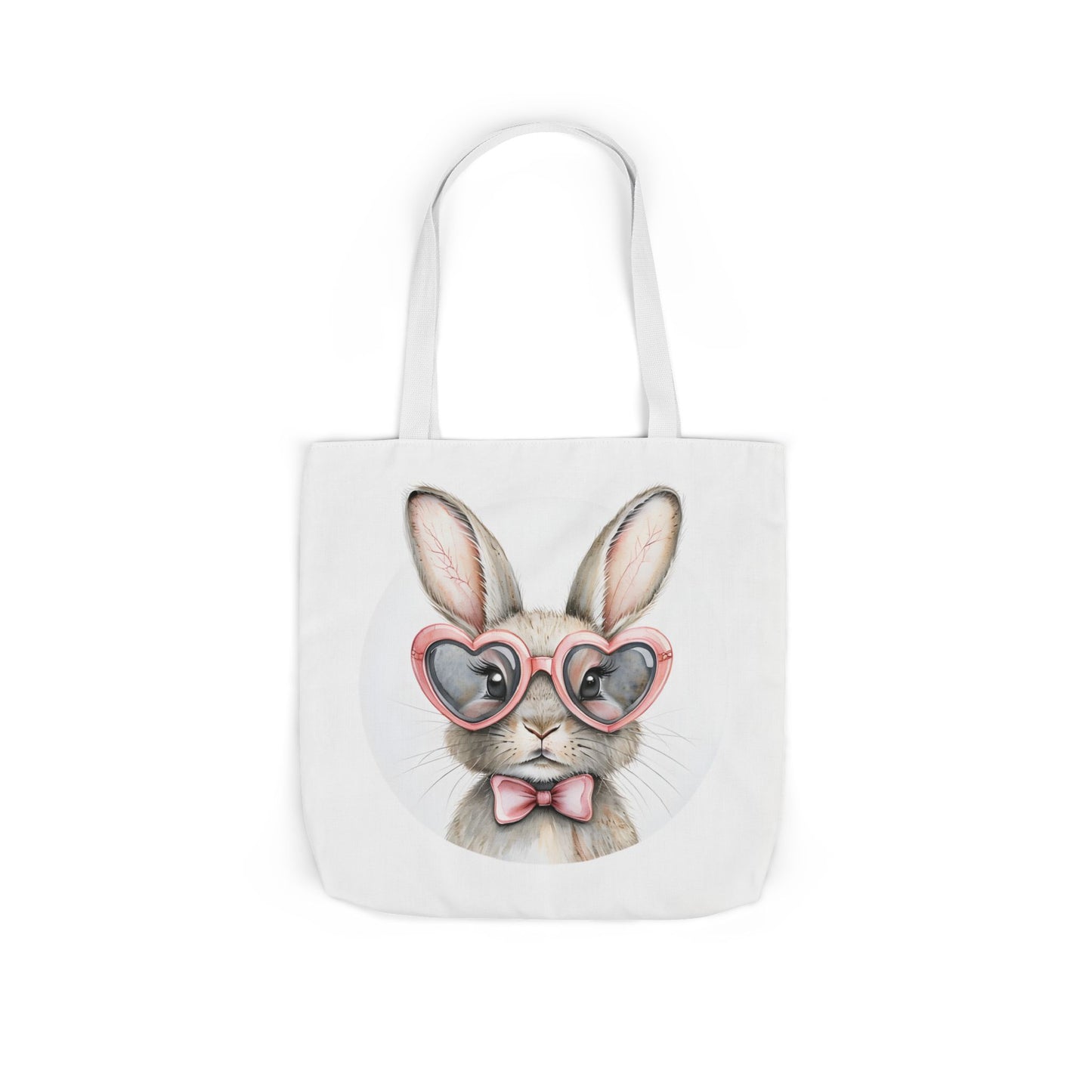 Cute Double Sided Bunny Canvas Tote Bag, Eco-Friendly Shopping Bag, Easter Gift, Spring Style Tote, Bunny Lover's Tote 3-Color Straps