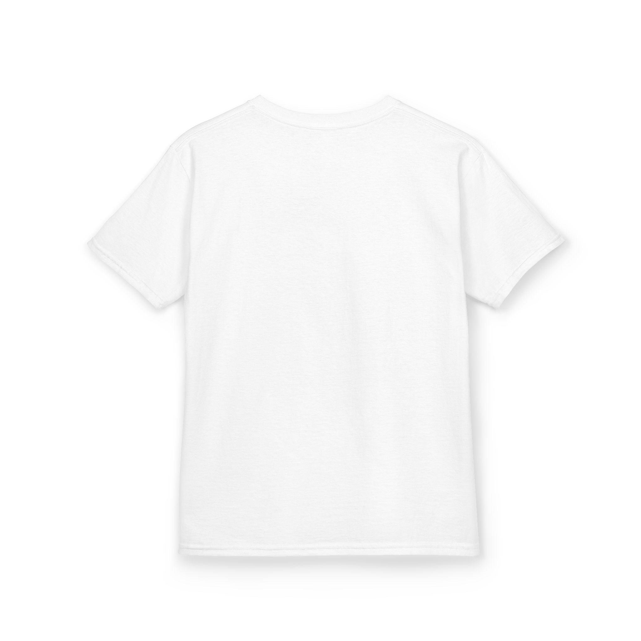 White kids T-shirt with blank front and crew neck