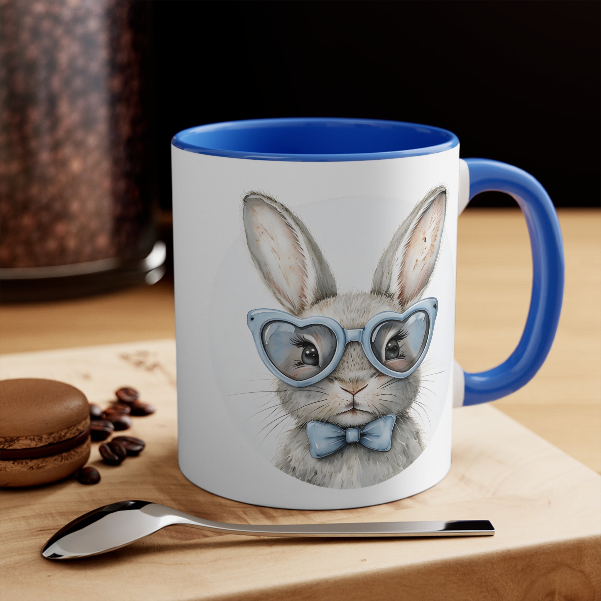 Cool Bunny Mug, Cute Rabbit Coffee Cup, Colorful Accent Mugs for Pet Lovers, Fun Gift for Holidays, Unique Tea Drinking Experience