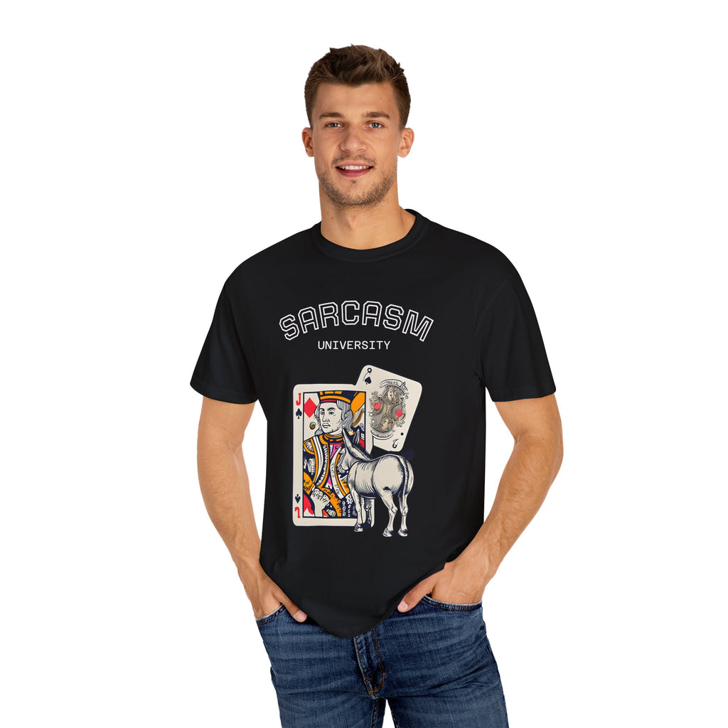 Sarcasm University, Whimsical Jackass Graphic Unisex T-Shirt, Gift for that special Jackass in your life, Cool Casual Wear, Perfect Gift