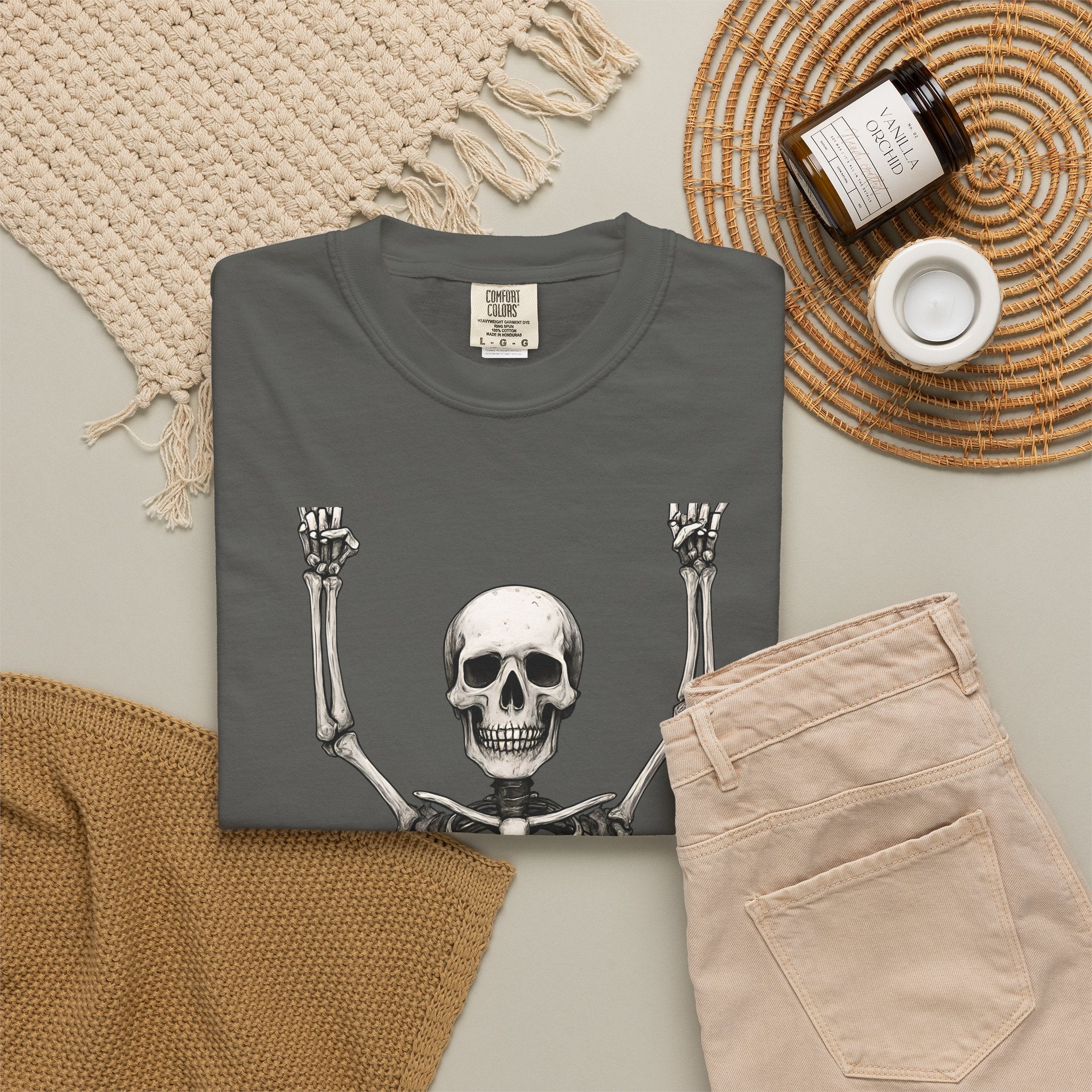 Hands Up, Vintage T-Shirt Skeleton Unisex Graphic