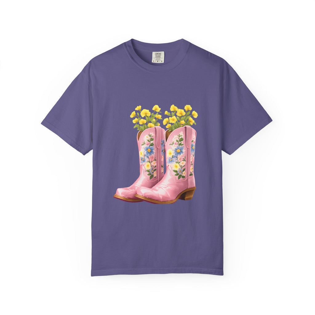 Walk A Mile Smiling T-Shirt – Cowboy Boot Graphic Tee