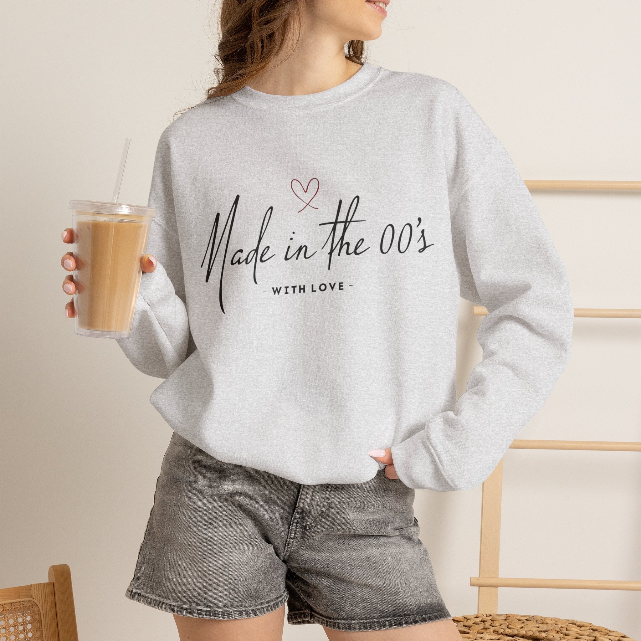 Made in the 00's Crewneck Sweatshirt — Retro 2000s Born With Love Pullover