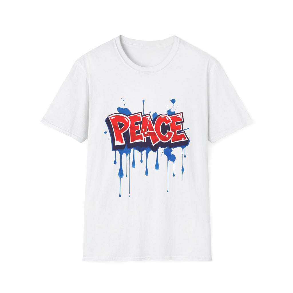 Red Peace Graffiti T-Shirt Ladies — Paint Drip Streetwear Tee