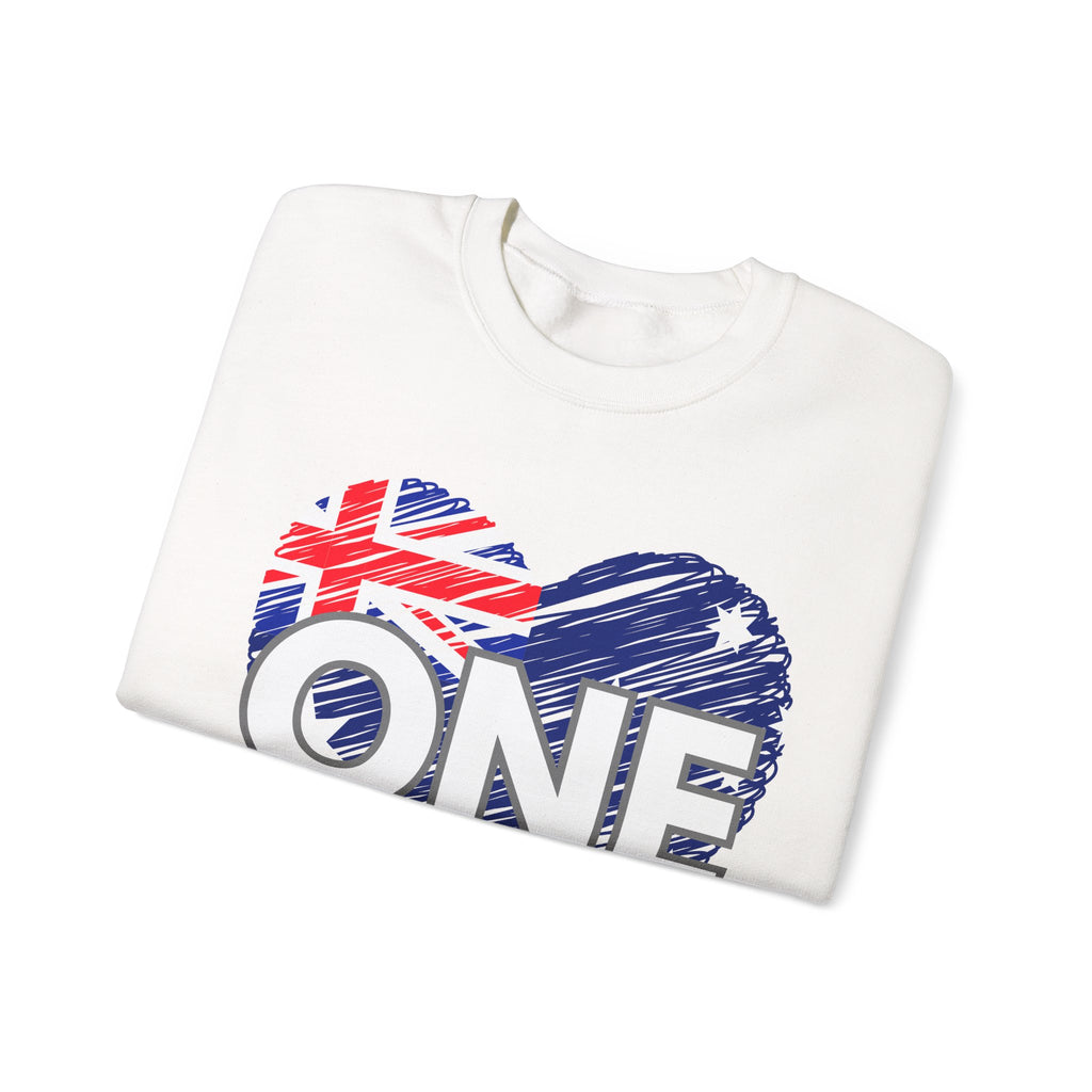 Australia ONE Heart Crewneck Unity Sweatshirt – Patriotic Aussie Design