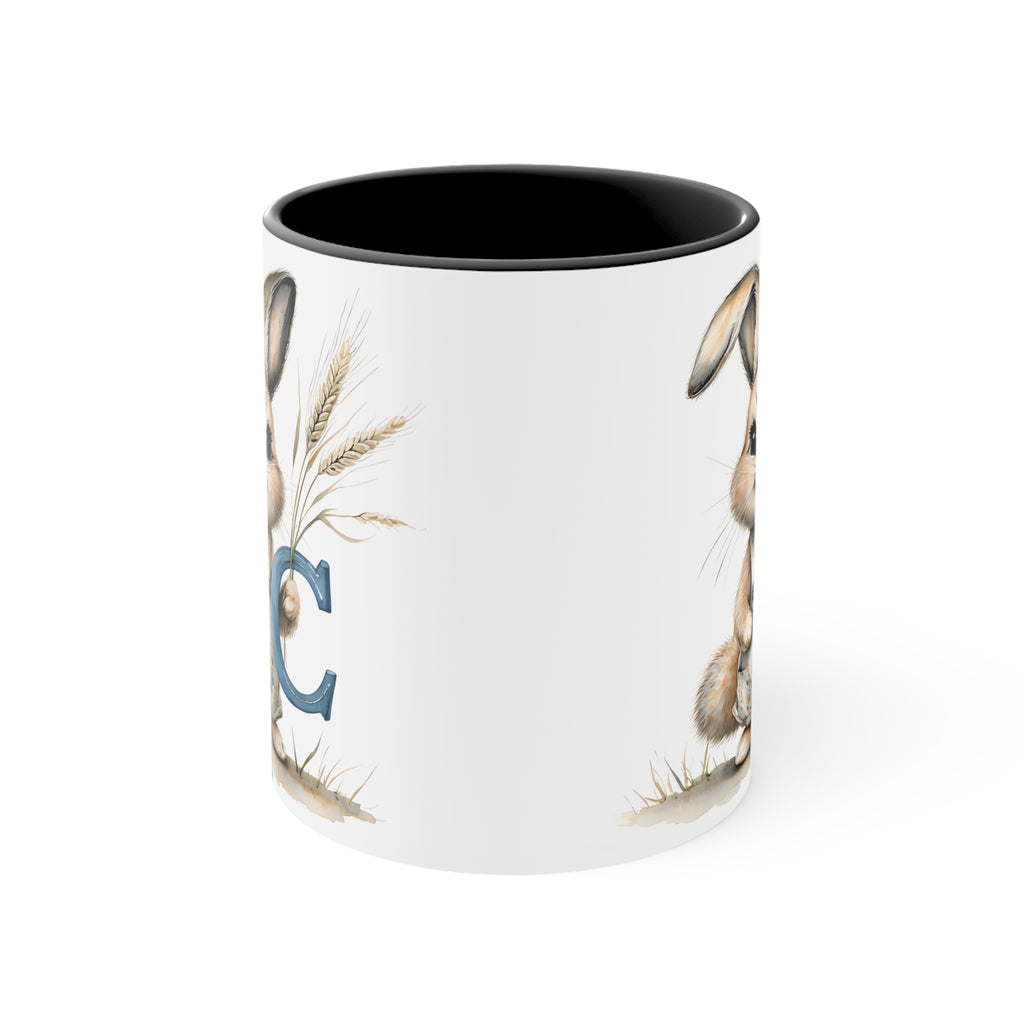 Charming Letter C Bunny Mug, Perfect for Spring Gifts, Easter Celebrations, Tea Lovers, Home Decor, Adorable Drinkware