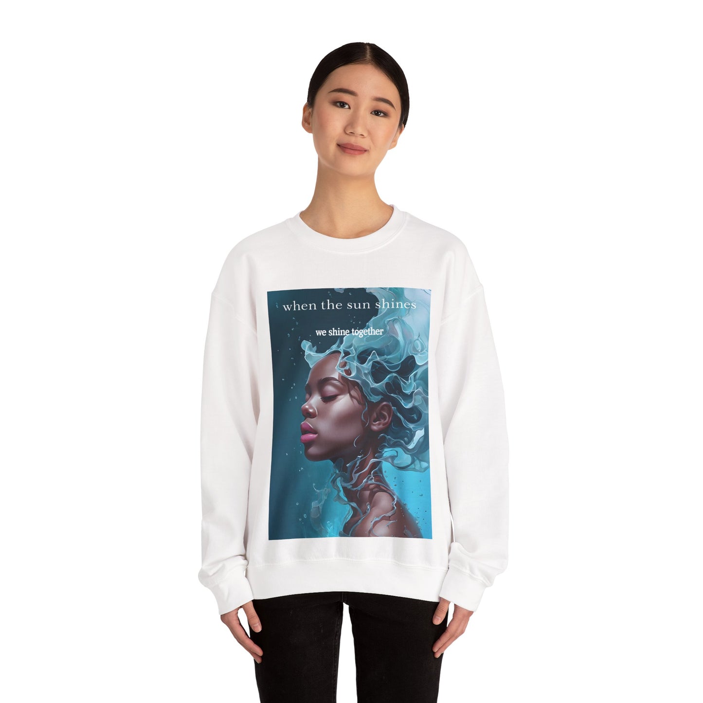 Rhianna Inspired Unisex Heavy Blend™ When the sun shines we shine together, Perfect Cozy Blend, Ribbed Collar Comfort