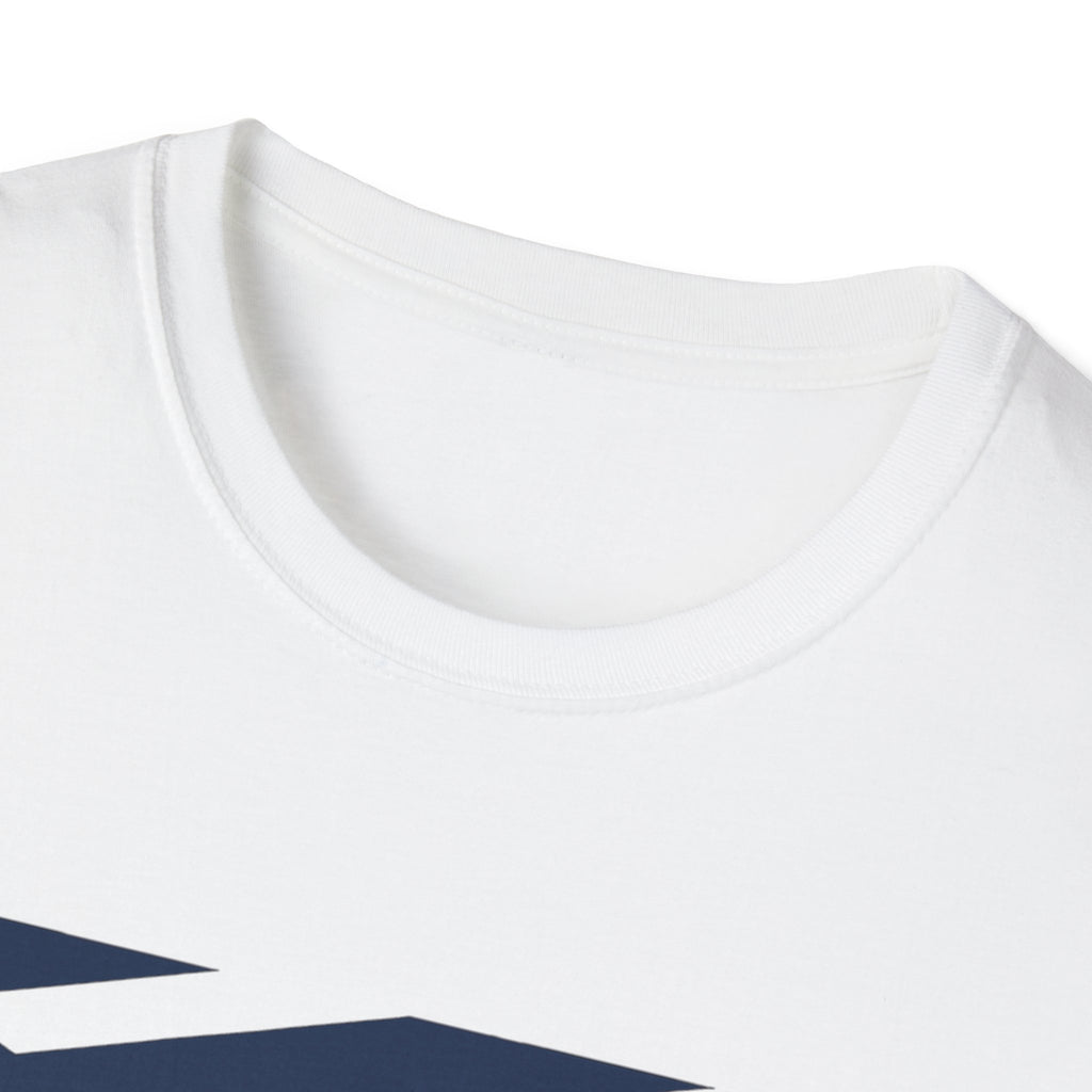 White crewneck T-shirt neckline with smooth ribbed collar